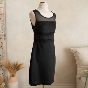 Bisou Bisou Black Cocktail Dress With Sheer Top size 10